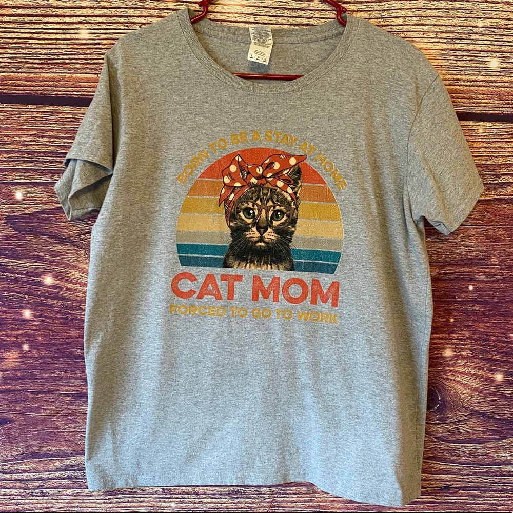 Custom Printed Cat Mom T-shirt